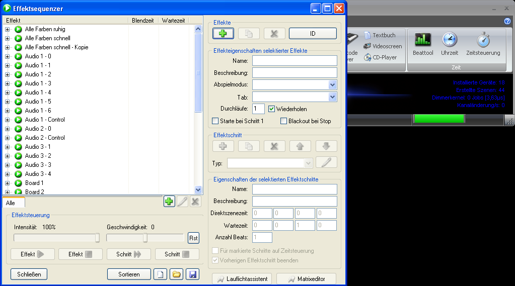 Effektfenster (unten leicht abgeschnitten)