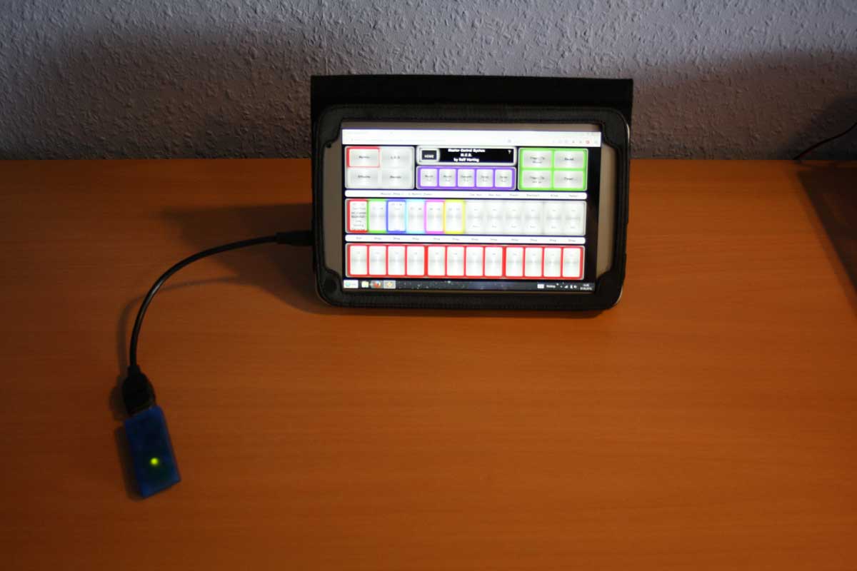 Meine fernsteuerung per Tablet und USB Midi Funkstrecke