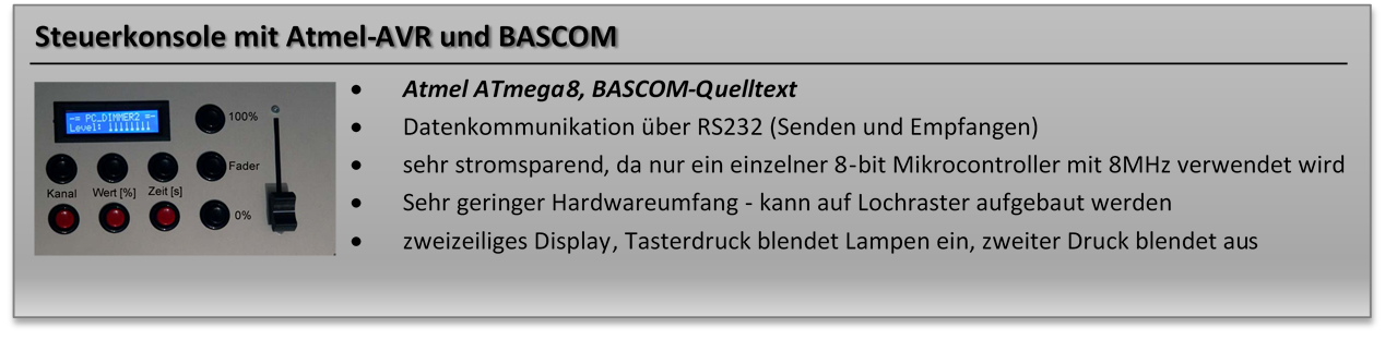 steckbrief steuerkonsole avr